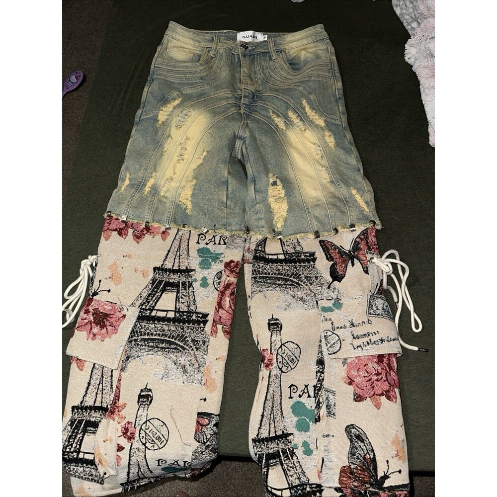 Guapi La Ville Lumiere Convertible Denim Pants Men’s Sz 30 Oversized Heavyweight